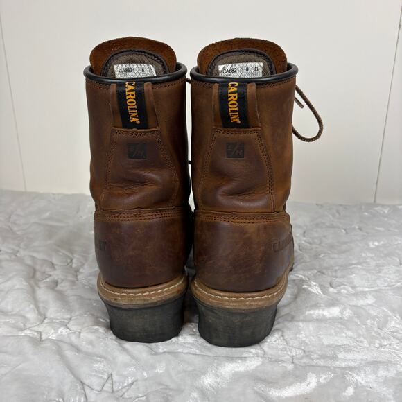 Carolina Men's Elm 8" Waterproof Leather Lace Up Logger Boots Size 8 - Picture 4 of 9